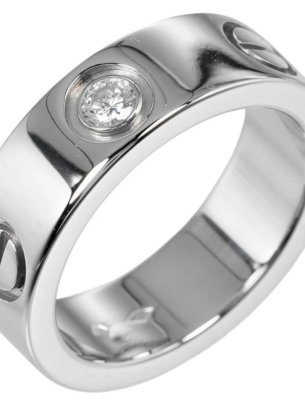 CARTIER Love Classic Model Ring Pt950Platinum/diamond #4.1(US Size) 10.6g ...
